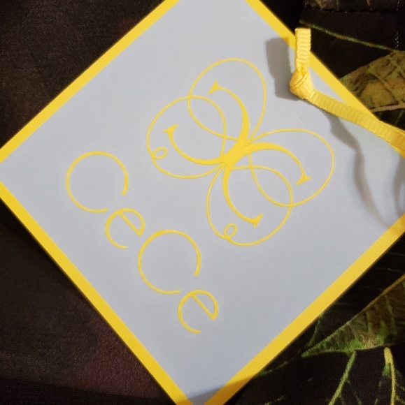 CeCe Tropical Bird Sleeveless Black Tank Blouse - Picture 4 of 6